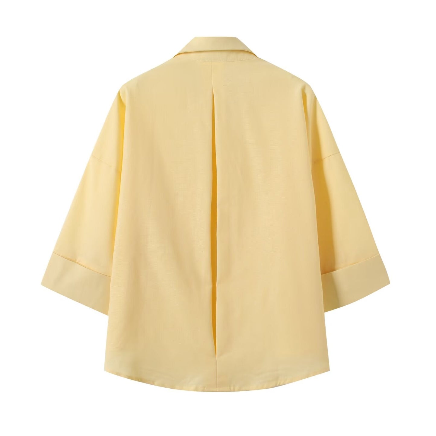 Women's 2025 new fashion loose linen blended button up shirt