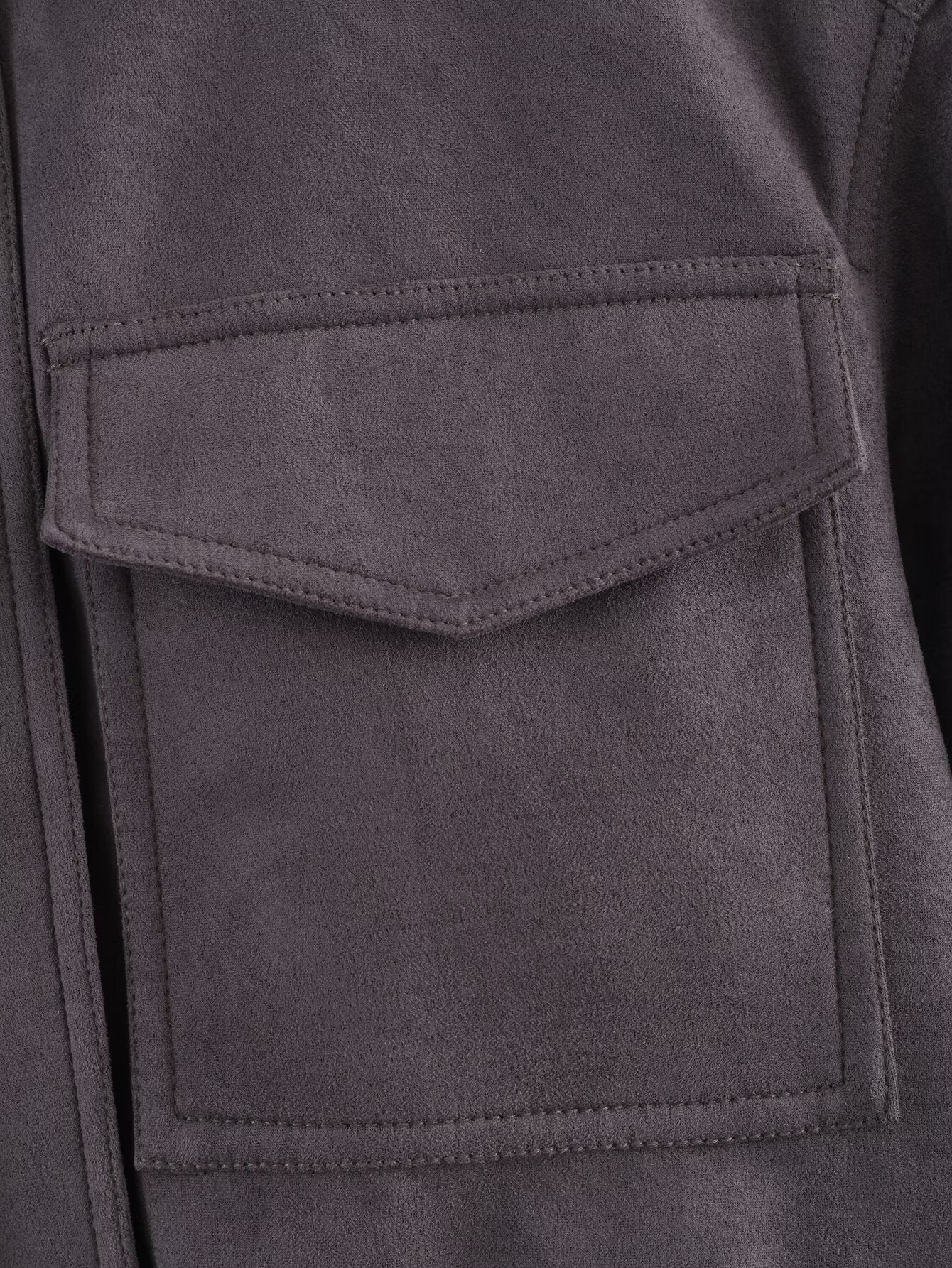 Women's new fashion suede loose stand collar jacket Coat