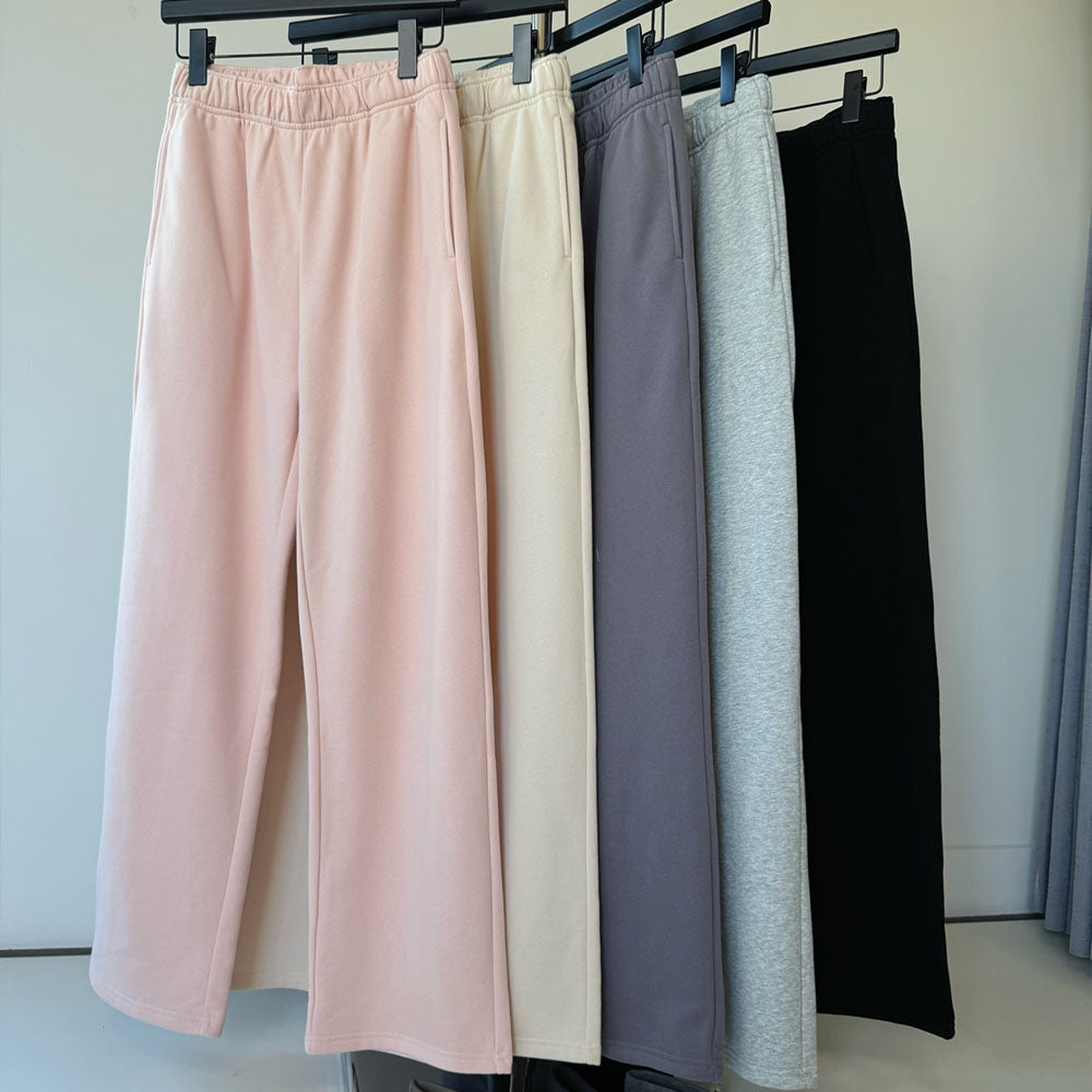 Women's new casual Joker drawstring design loose plus velvet straight pants