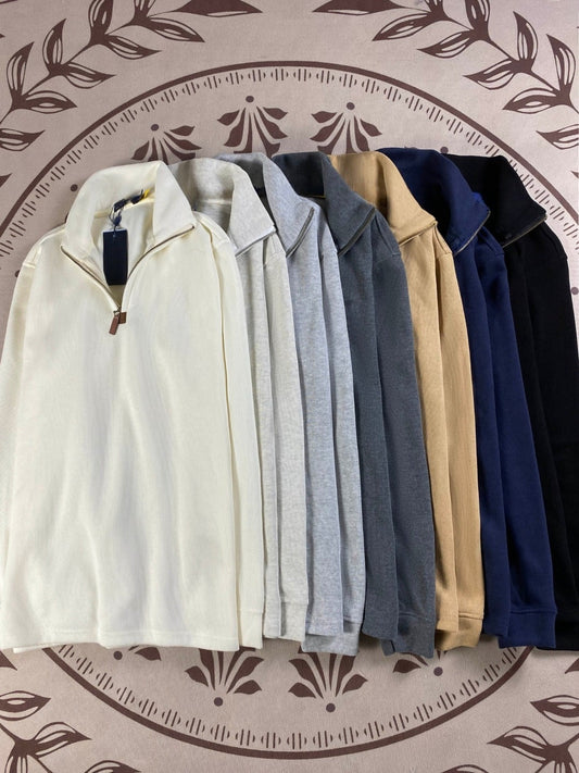 סוודר ג'וקר מיני מבד עם שרוולים ארוכים ורוכסן חצי לגברים ולנשים