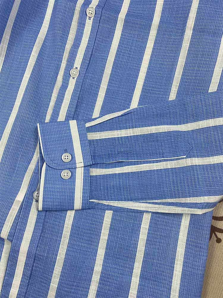 חולצה ארוכת שרוולים ורפויה לנשים חדשה בסגנון ג'וקר עם רקמת כותנה ופסים.