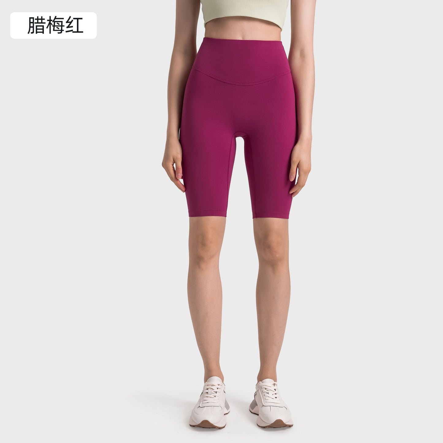 Women's new fashion, no embarrassing line, anti-curling, high waist, abdomen and hip lifting yoga pants, elastic sports pants.
