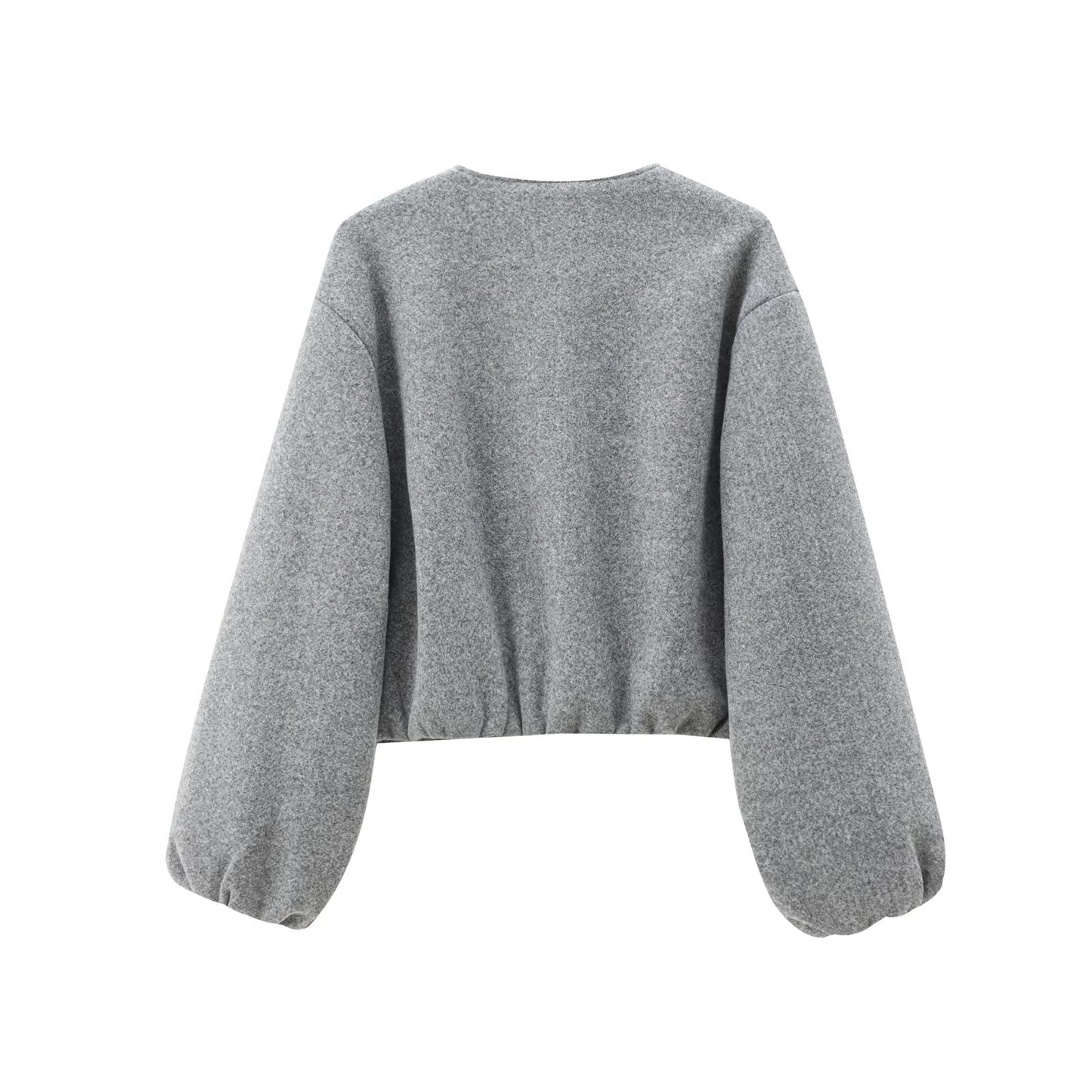 Women's soft textured O Neck zipper pilot jacket Coat