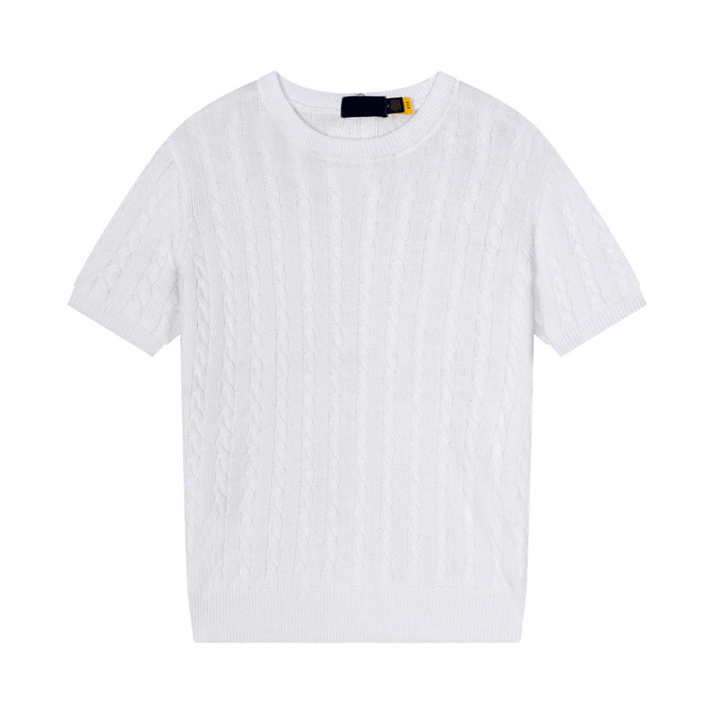 Women's new casual versatile embroidered O-neck short-sleeved T-shirt sweater