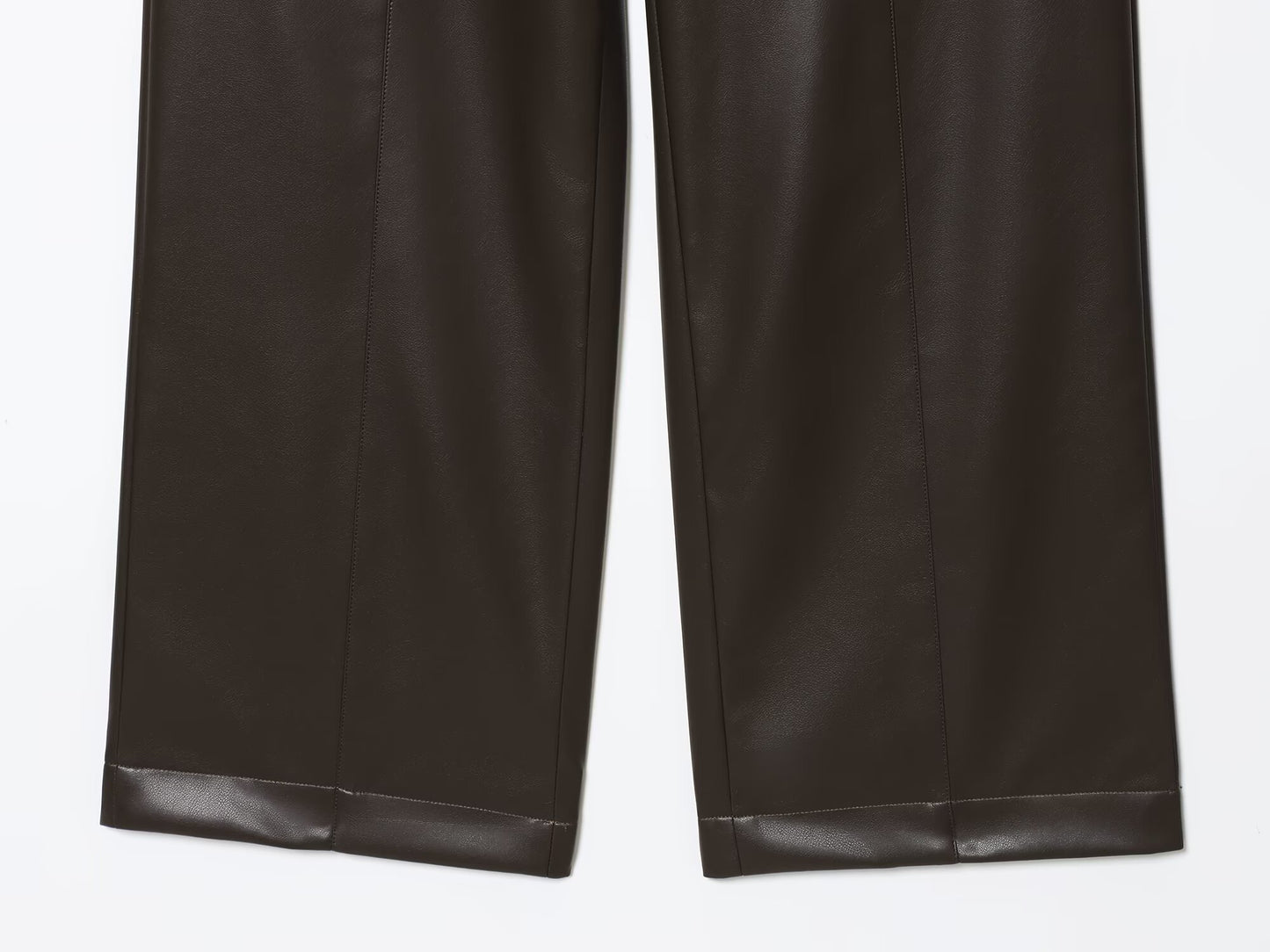 Women's new casual faux leather straight pants