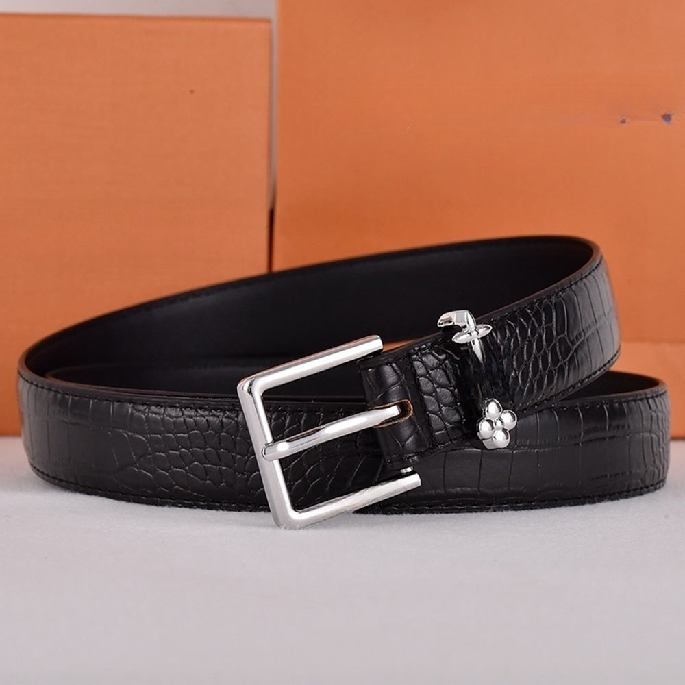 Women's new temperament Joker pin buckle design letter decoration with belt With a box