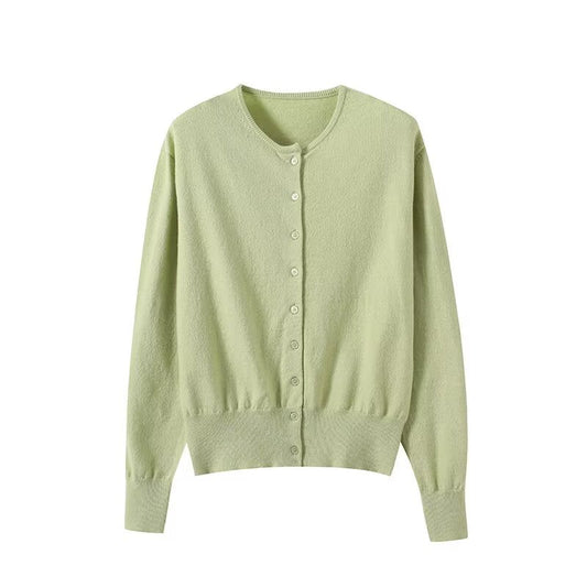 Women's autumn fashion casual long sleeved knitted cardigan