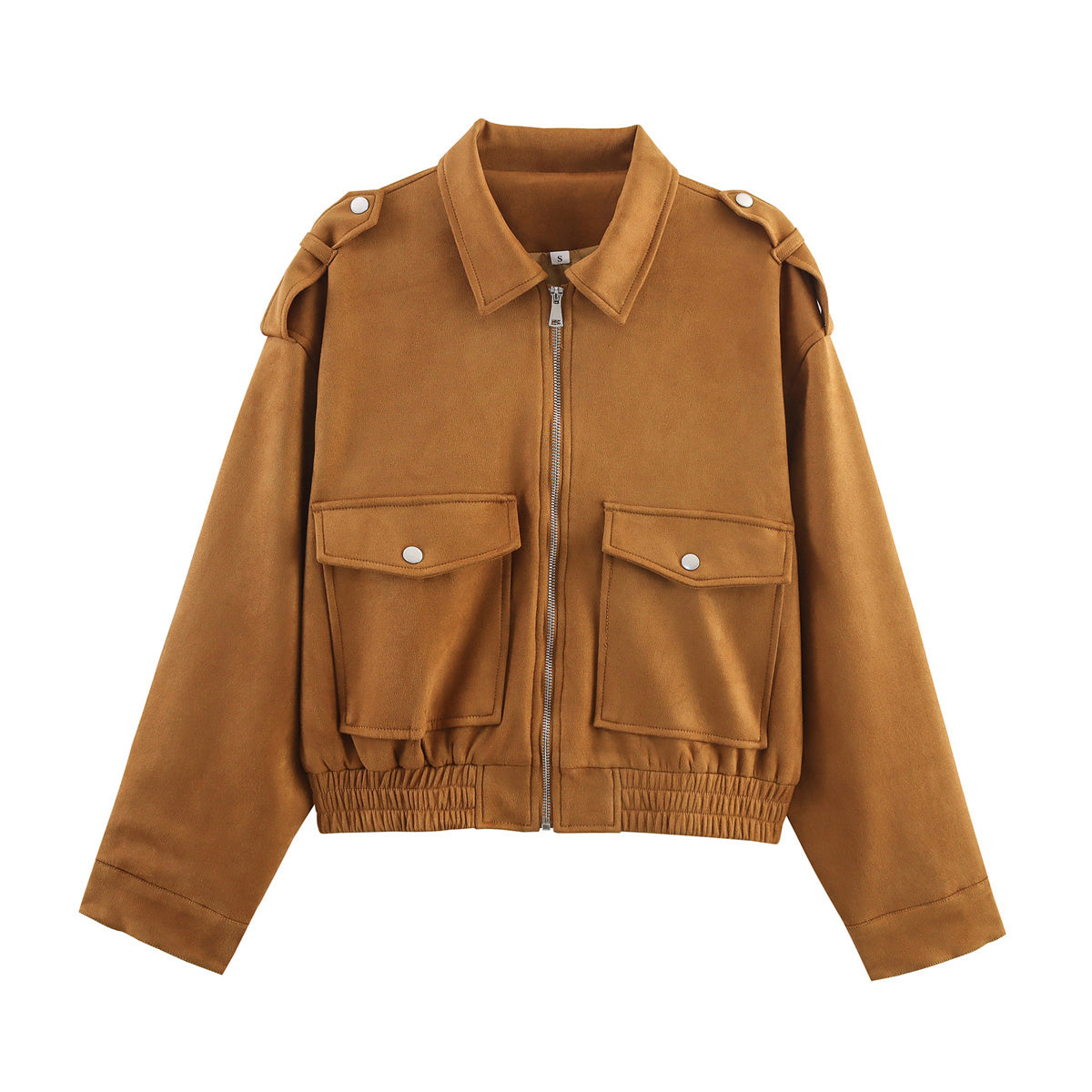 Women's new fashion suede texture loose zipper jacket Coat
