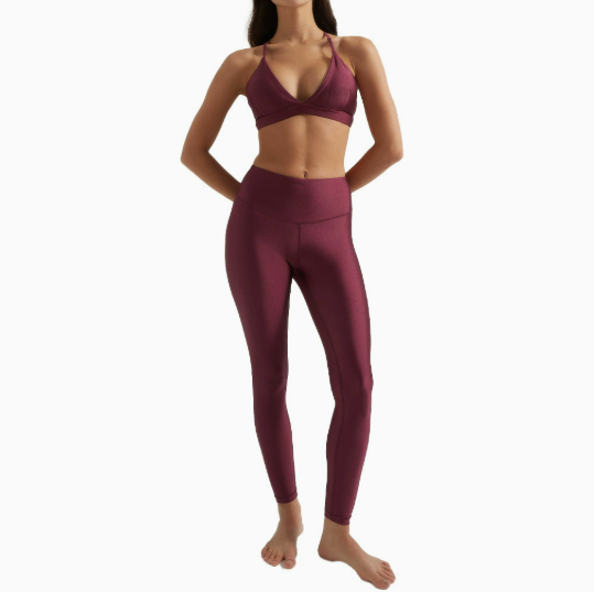 Women's new Pearl sports sexy detachable triangle bra high waist, hip and abdomen tight yoga fitness suit