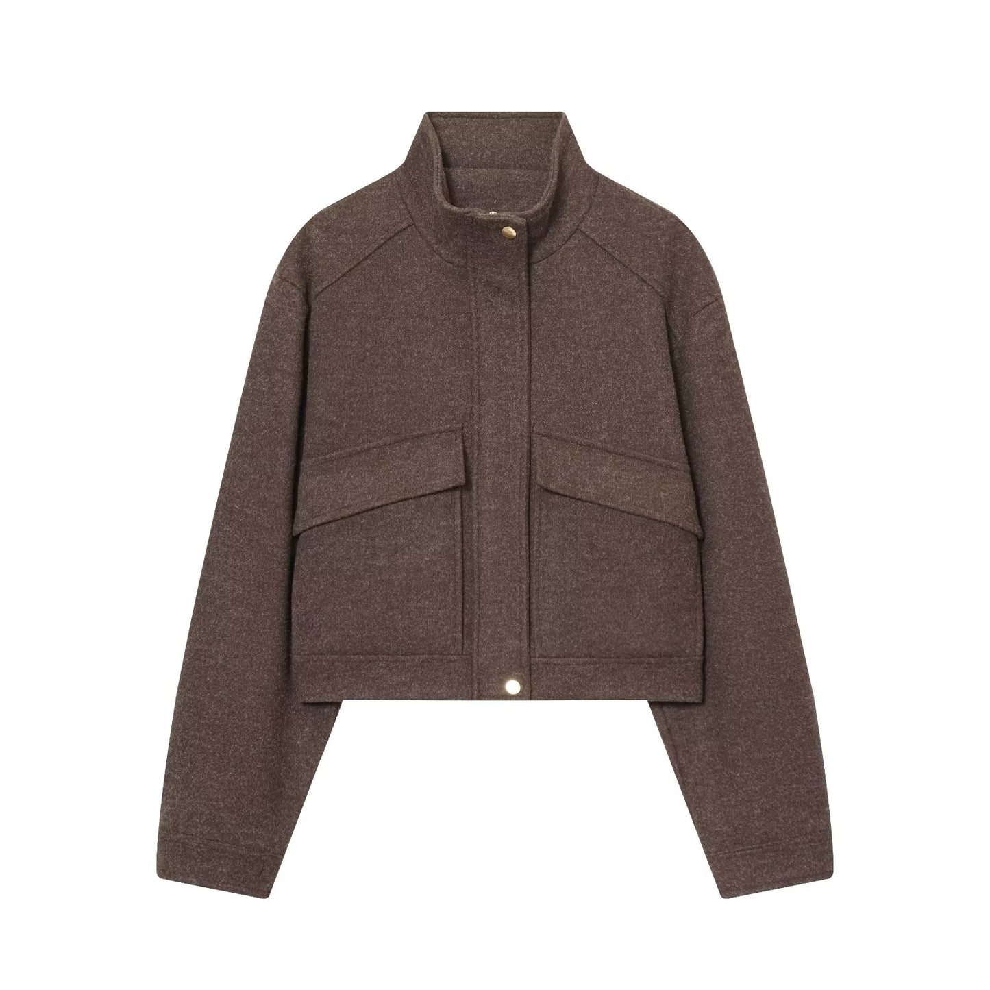 New Women's Casual Stand Collar Long Sleeve Jacket