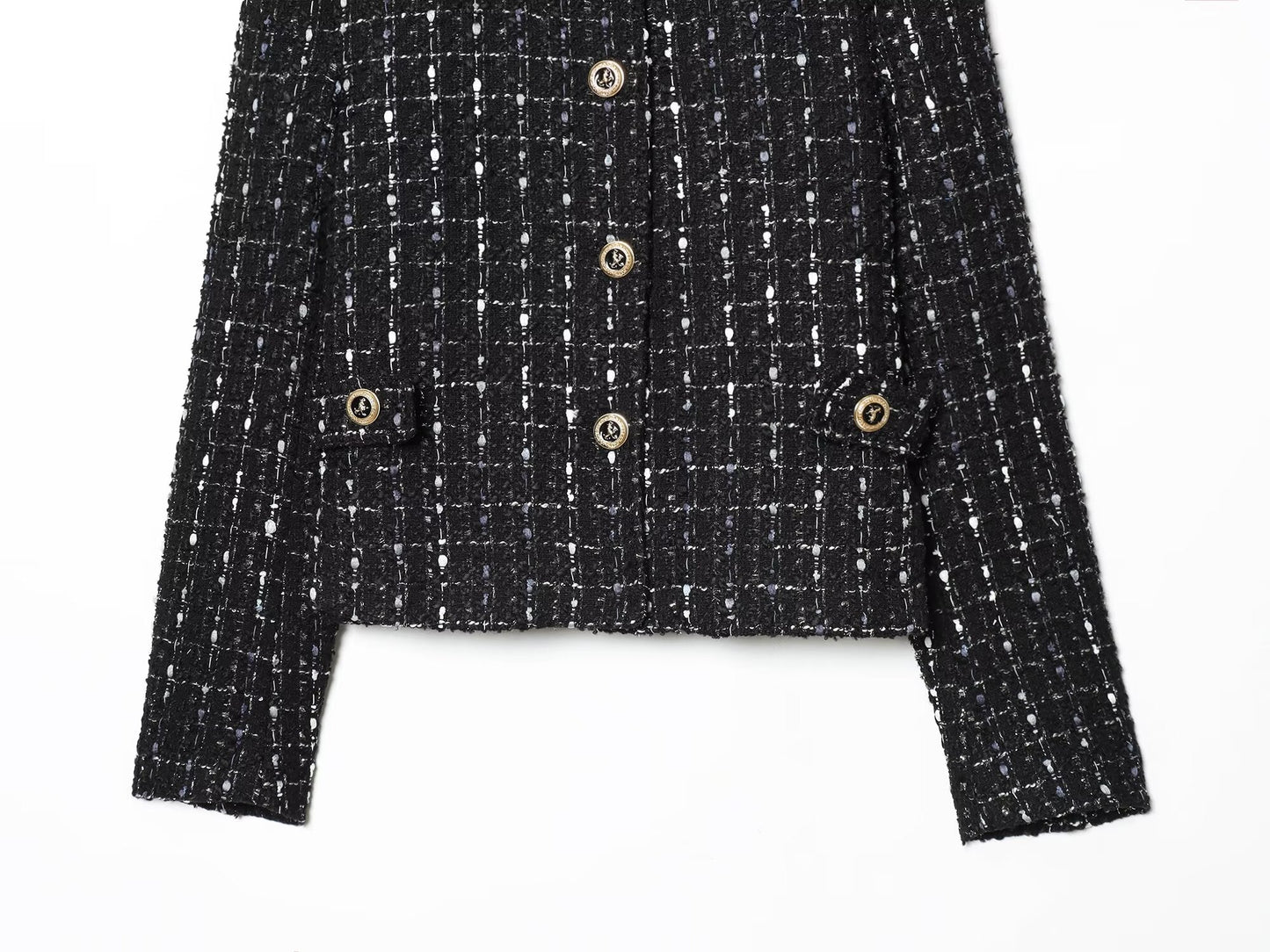 Women's standing collar metal line Blazer Coat
