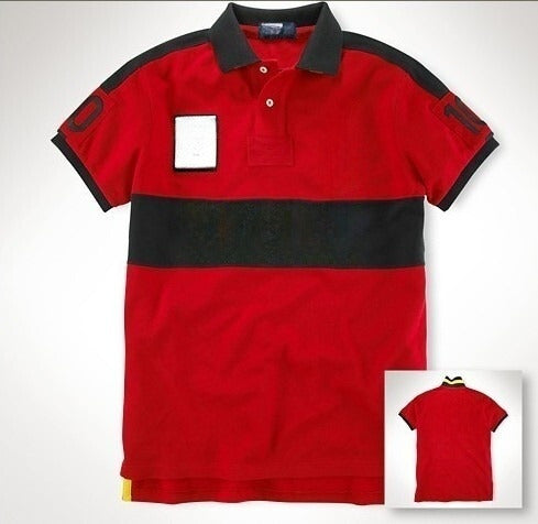 Men's new casual versatile embroidered polo shirt top short-sleeved T-shirt