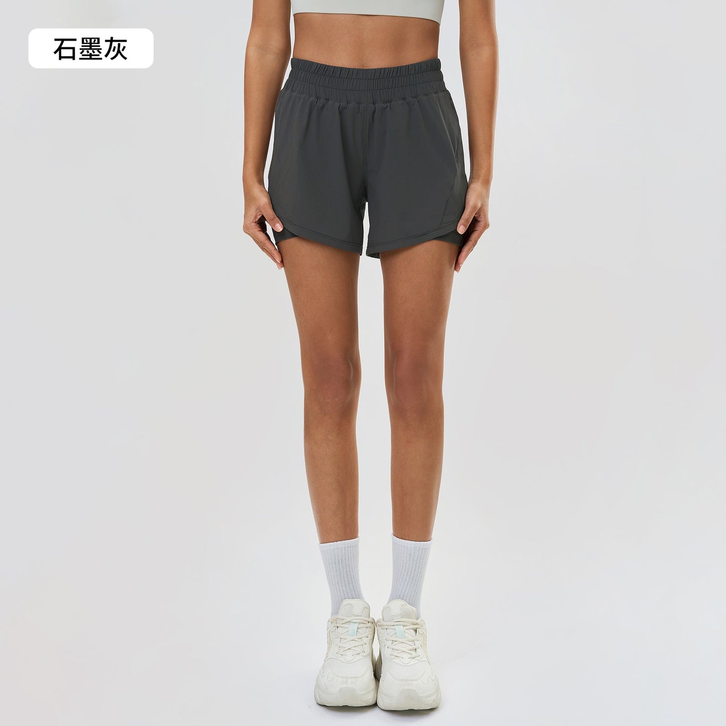 Women's quick-drying breathable shorts fake two-piece anti-exposure yoga fitness hot pants