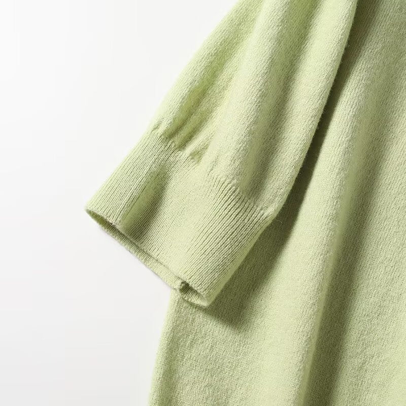 Women's Autumn Fashion Casual O-Neck Mid Sleeve Knitted Top