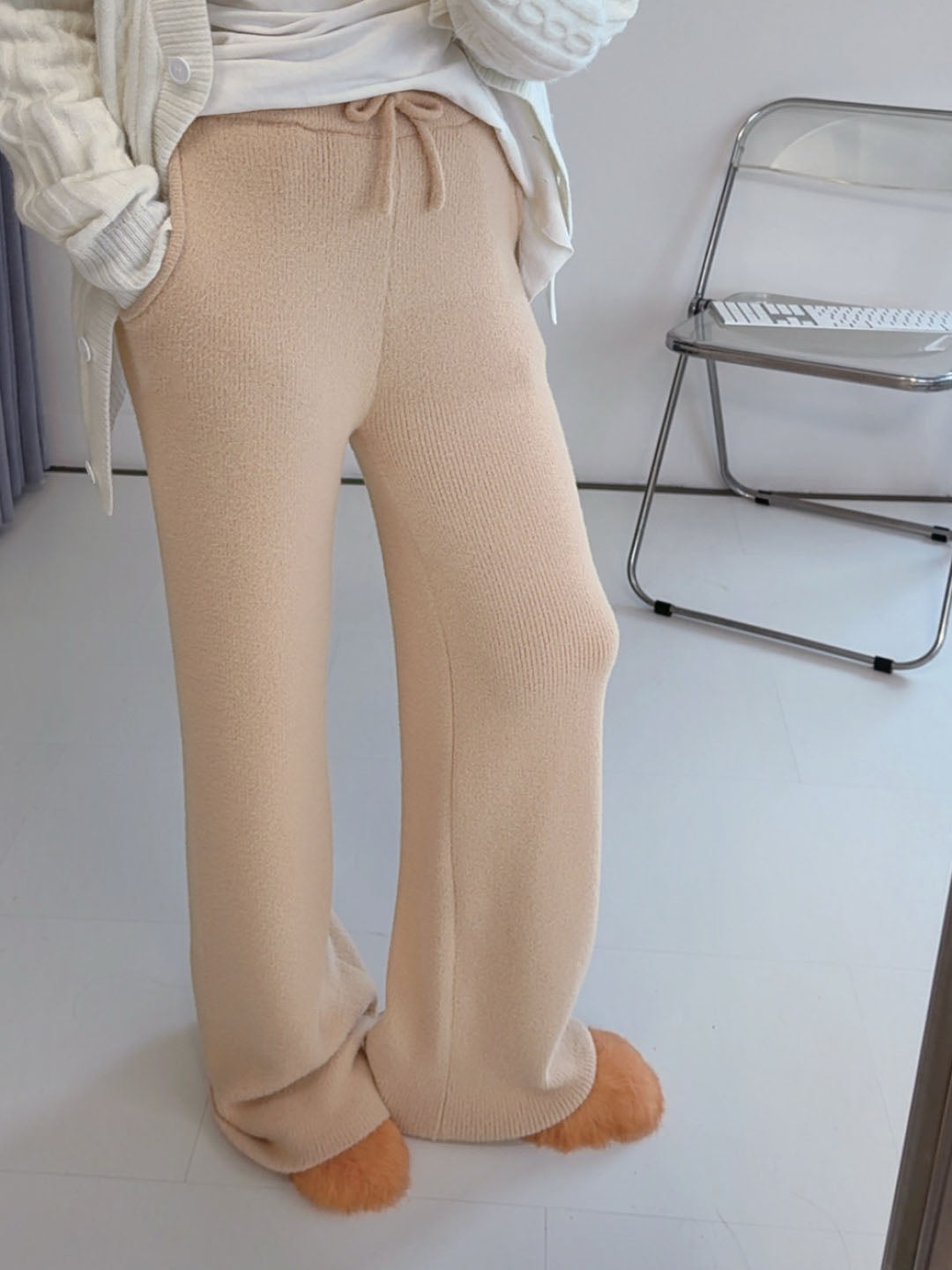 Women's new casual Joker plush trousers