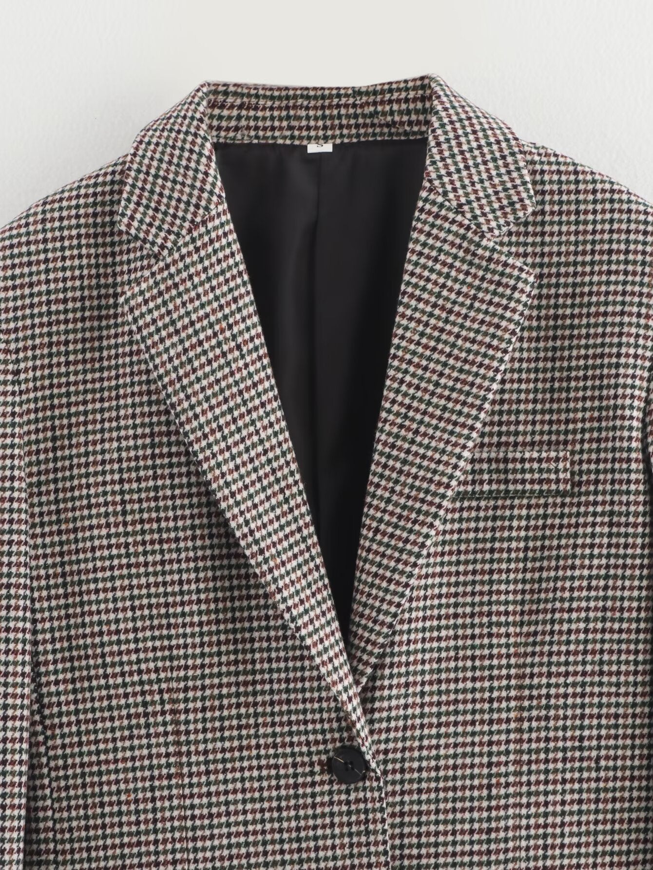 Women's casual single breasted checkered Blazer Coat