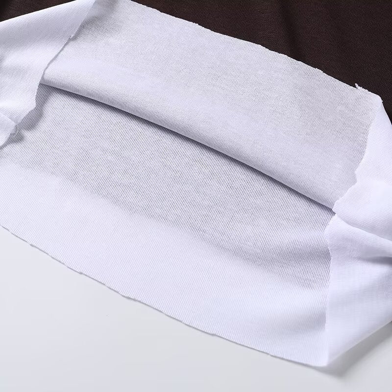 Women's new fashion splicing fake two-piece style long sleeved T-shirt