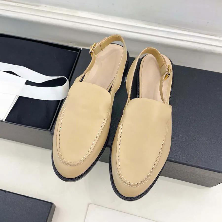 Women's new fashion Joker leather British style flat-bottomed lazy loafers shoes small leather shoes have a shoe box