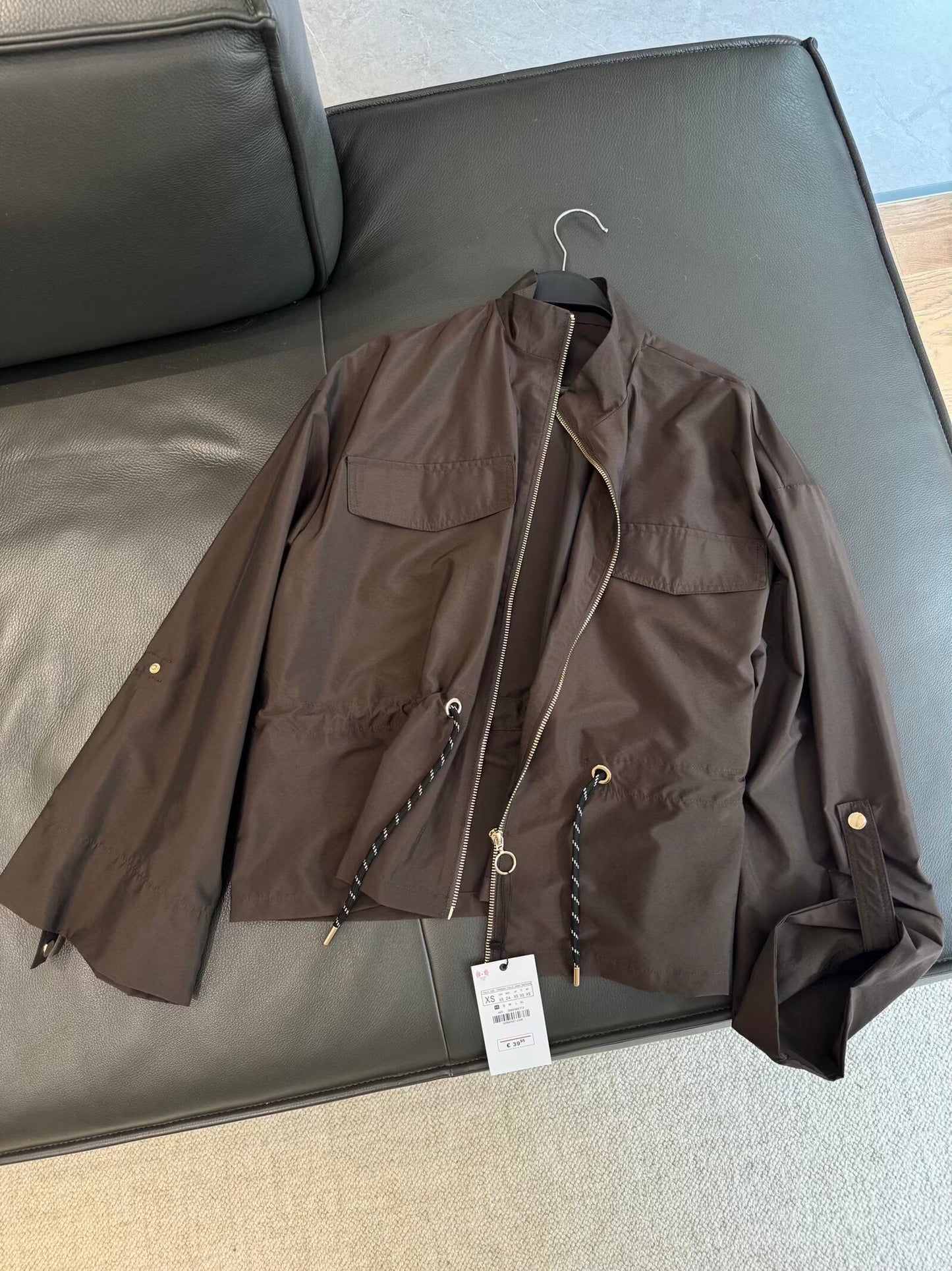 מעיל שרוכים עם צווארון עומד רופף חדש לנשים