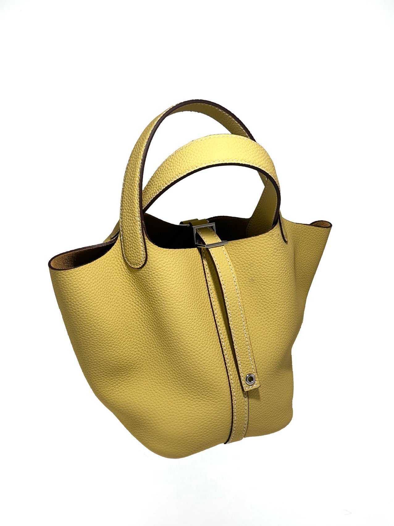 Women's New Casual Fashion Bucket Bag Leather First Leather Portable Shopping Basket Bag