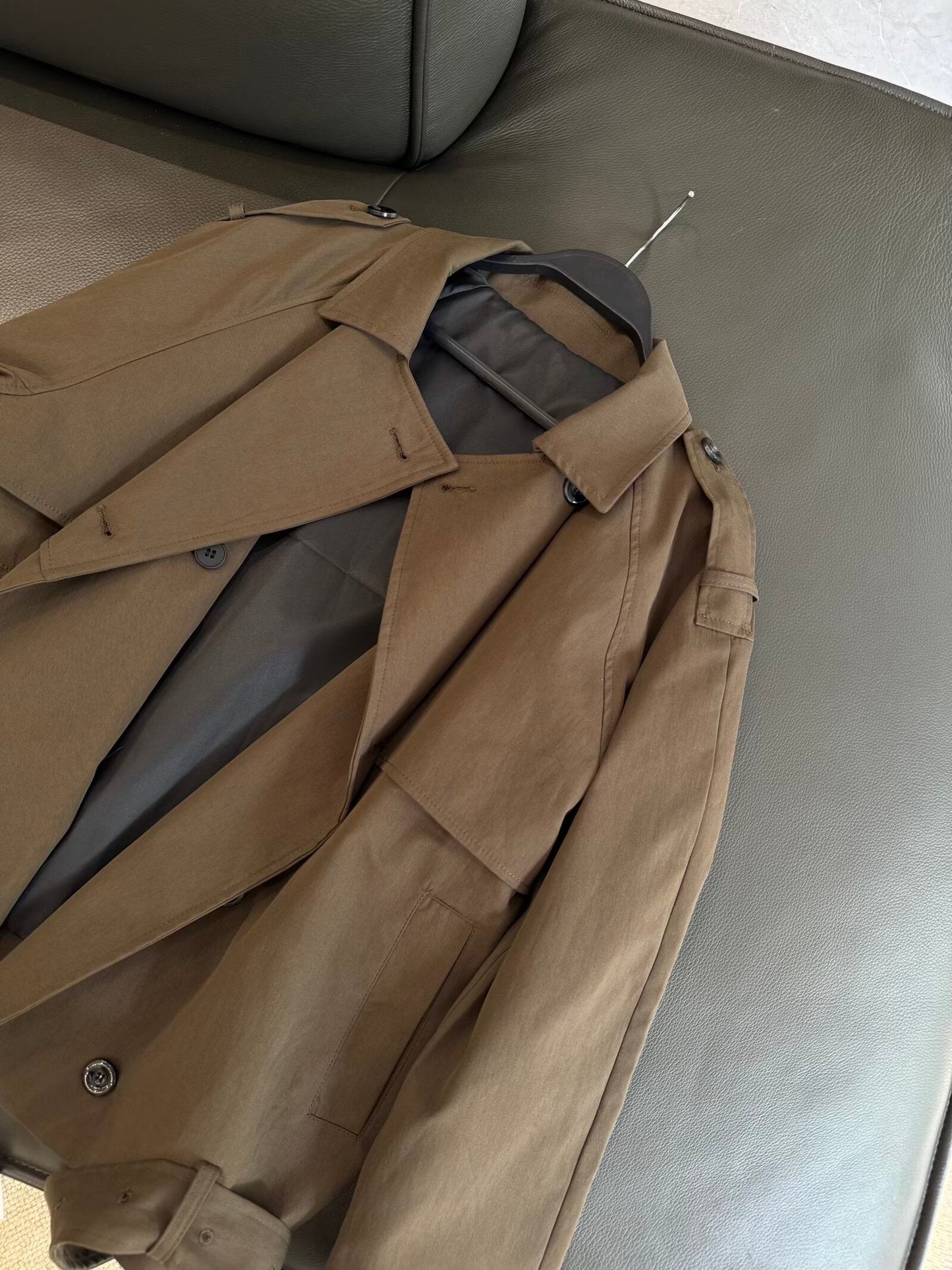 מעיל רוח קצר עם חזה כפול לנשים, אופנה חדשה עם חגורה