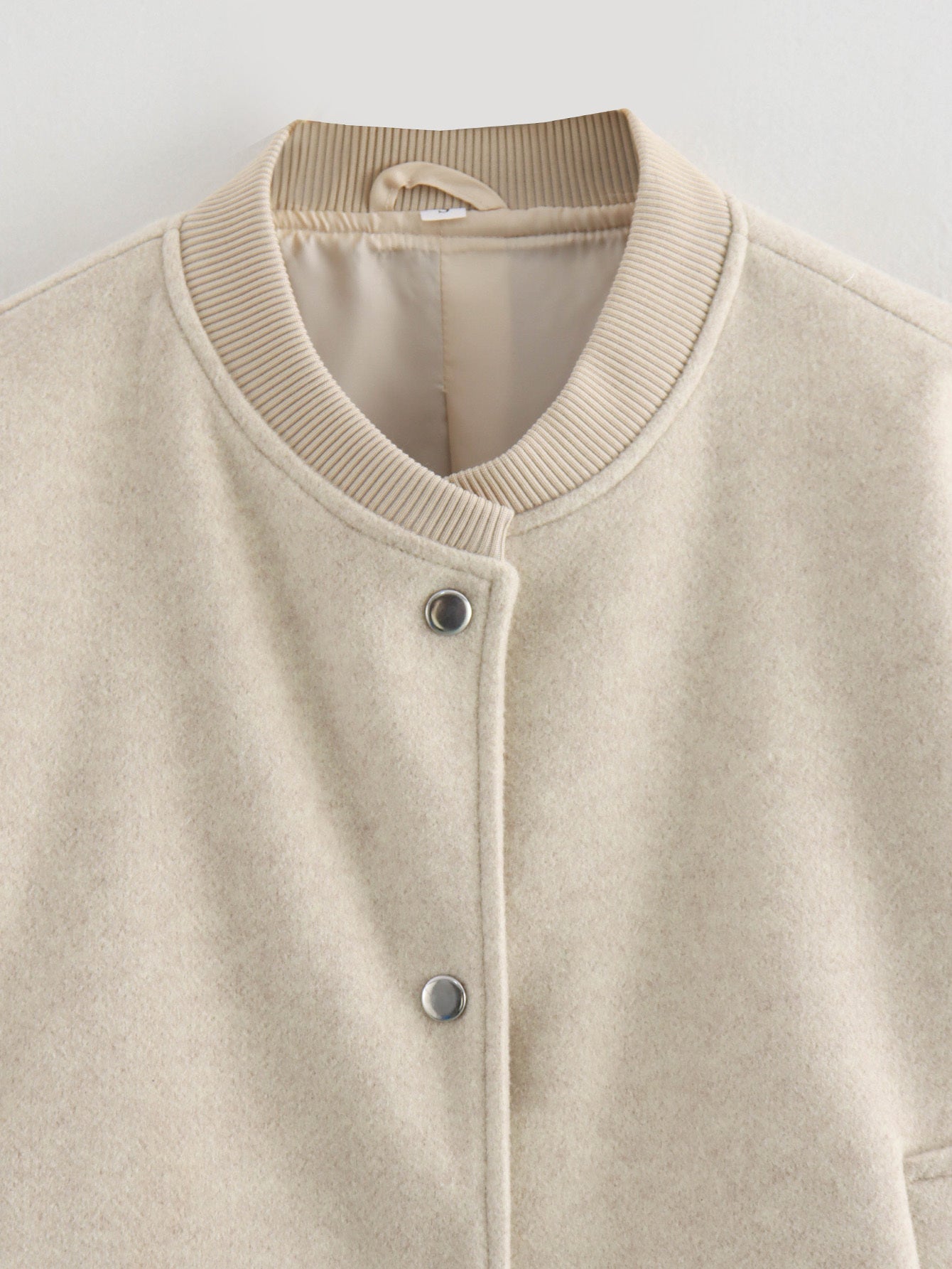 Women's short soft textured woolen jacket Coat