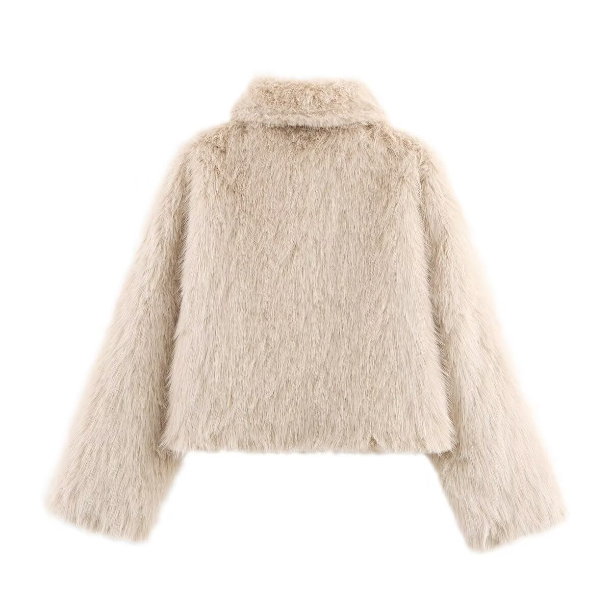 Women's faux fur effect lapel jacket Coat