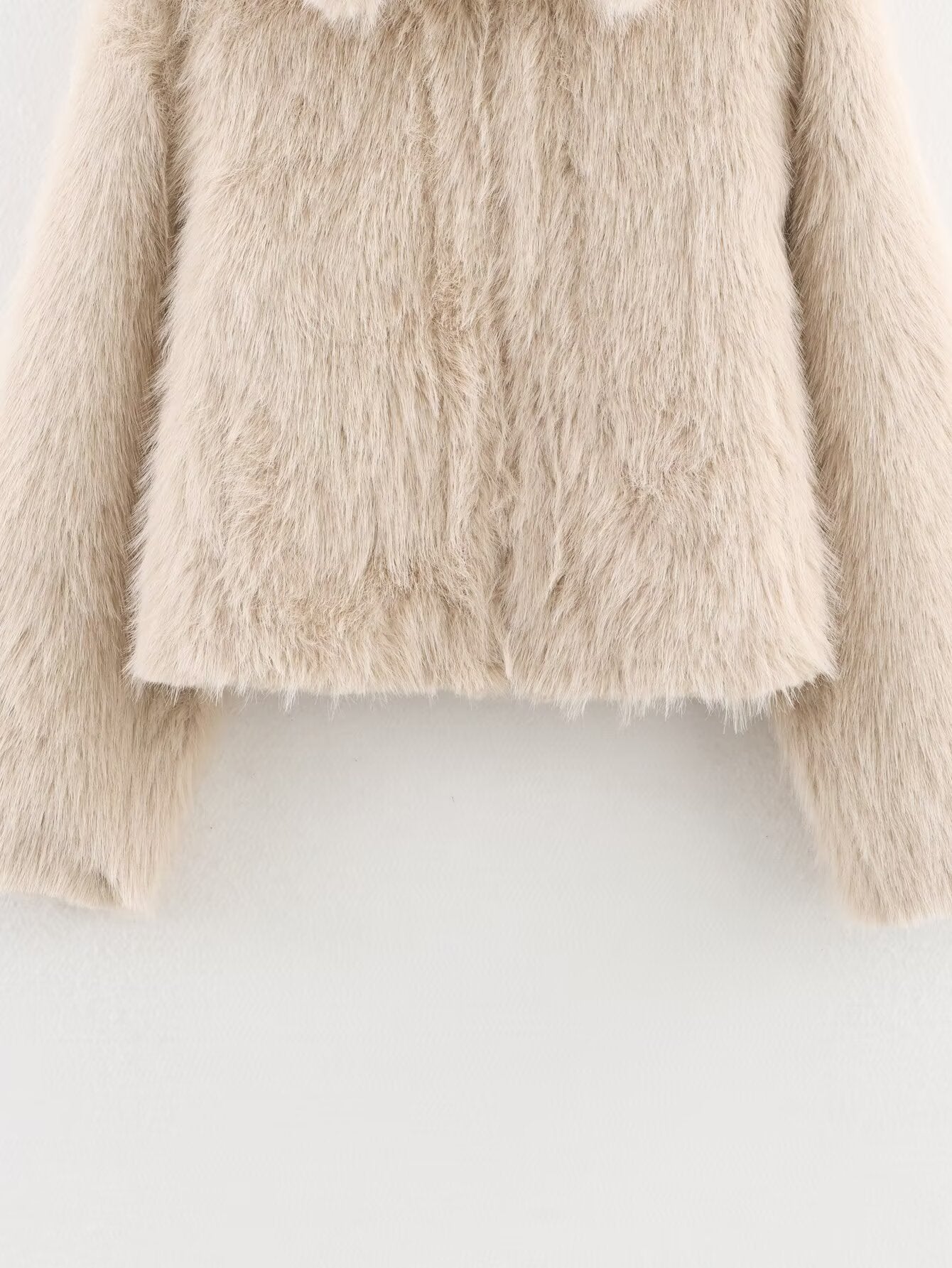 Women's faux fur effect lapel jacket Coat